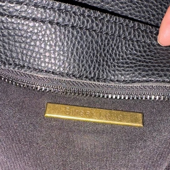 Street Level Black Textured Clutch with Wrist Strap - Picture 7 of 10